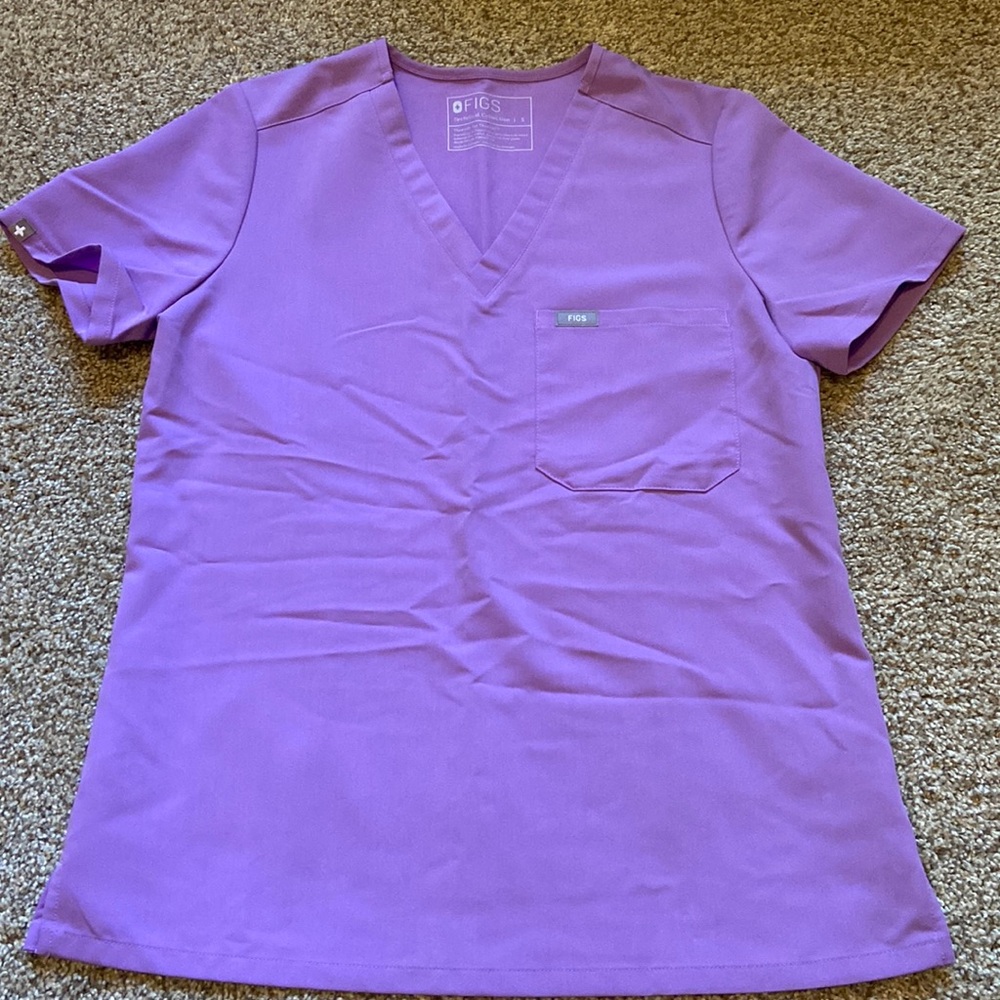 Figs Catarina Scrub Top, lilac dawn